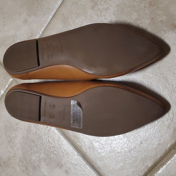 Holly Leather Cognac Pointed Toe Flats - Picture 7 of 8